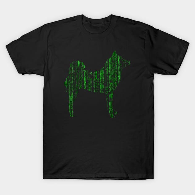 Lilly the Shiba Inu Silhouette - Matrix on Black T-Shirt by shibalilly